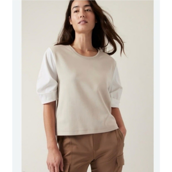 Athleta Harlow Hybrid Tee Size Small - Picture 2 of 11